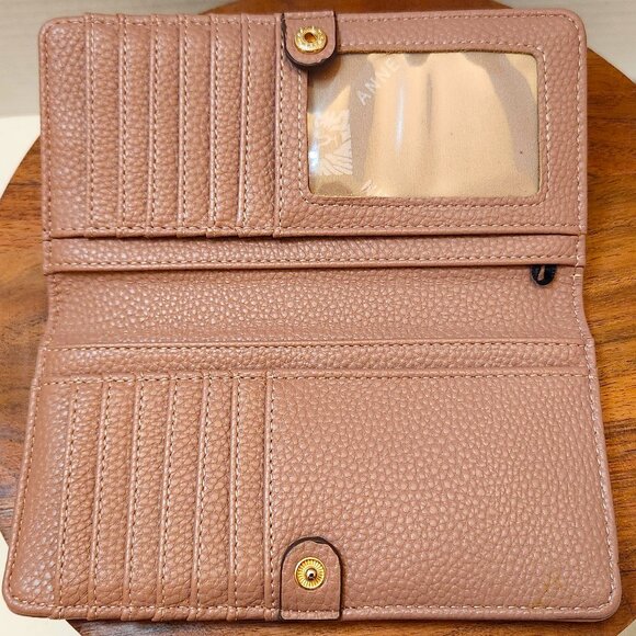 Anne Klein, Slim Bifold Wallet, Dusty Pink, 6.5 in length, 3.5 ht - Picture 4 of 8